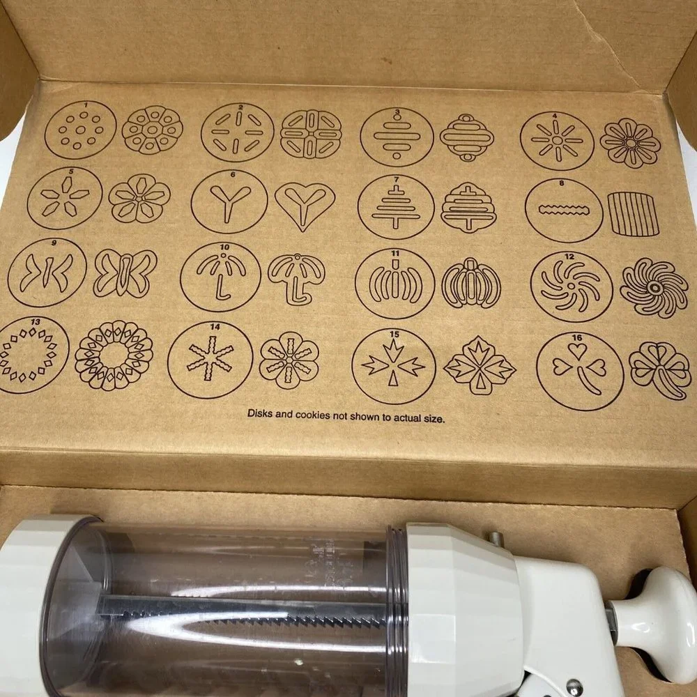 Pampered Chef Cookie Press 1525 Retired 15 Disks Designs Spritz Cookies